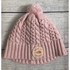 North Face  Size 6-24 Pink Pom Pom Winter Hat